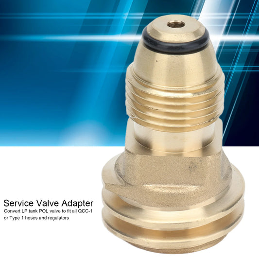 Propane Brass Fittings Adapter Converts LP POL Service Valve to QCC1 Type1 Hose Propane Adapter Peaceful Pleasures Health and Wellness