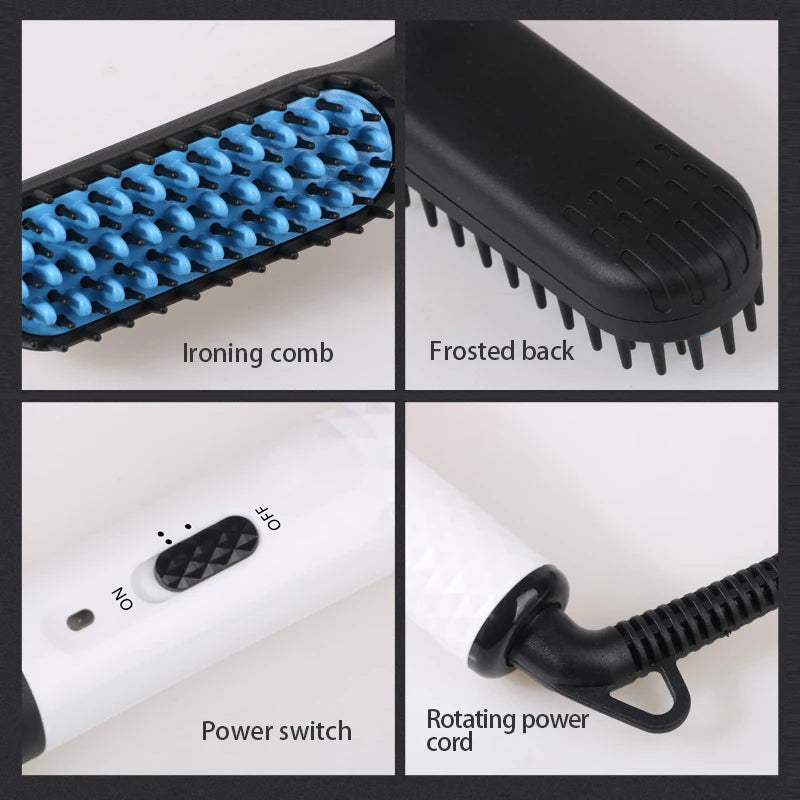 Hair Straightener Multifunctional Professional For Men Beard Straightener Brush Grooming Hot Comb Beard Best Hair Straightener Peaceful Pleasures Health and Wellness