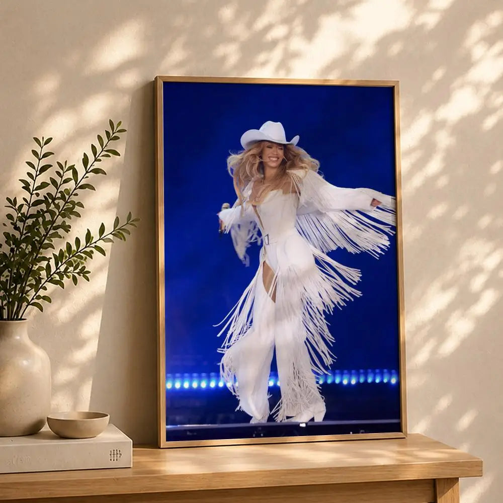 Singer B-BeyonceS Poster HD Self Adhesive Waterproof Wall Art Ideal for Home Office Dorm Bedroom Great Gift Peaceful Pleasures Health and Wellness White8 50X70cmNoframe