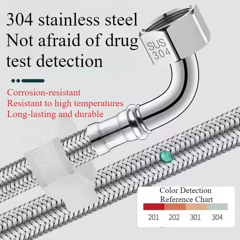 Stainless Steel Braided Flexible Hose 90° Elbow Water Inlet Pipe