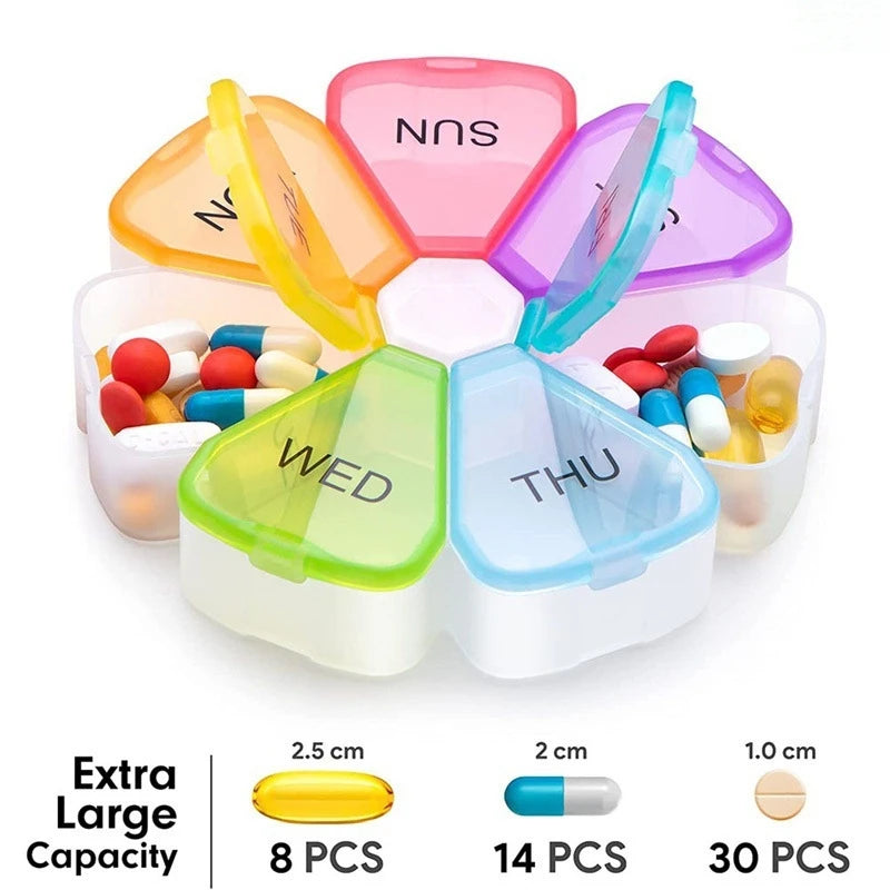 7-Day Pill Organizer | Mini Portable Travel Tablet & Vitamin Box