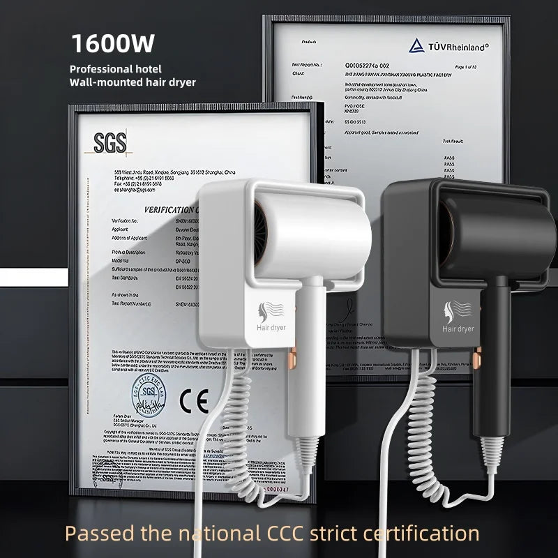 New Hotel/Hotel Special Hair Dryer High-Power Quick-Drying Modeling Wall-Mounted Perforation Free Hair Dryer US/EU/AU Peaceful Pleasures Health and Wellness