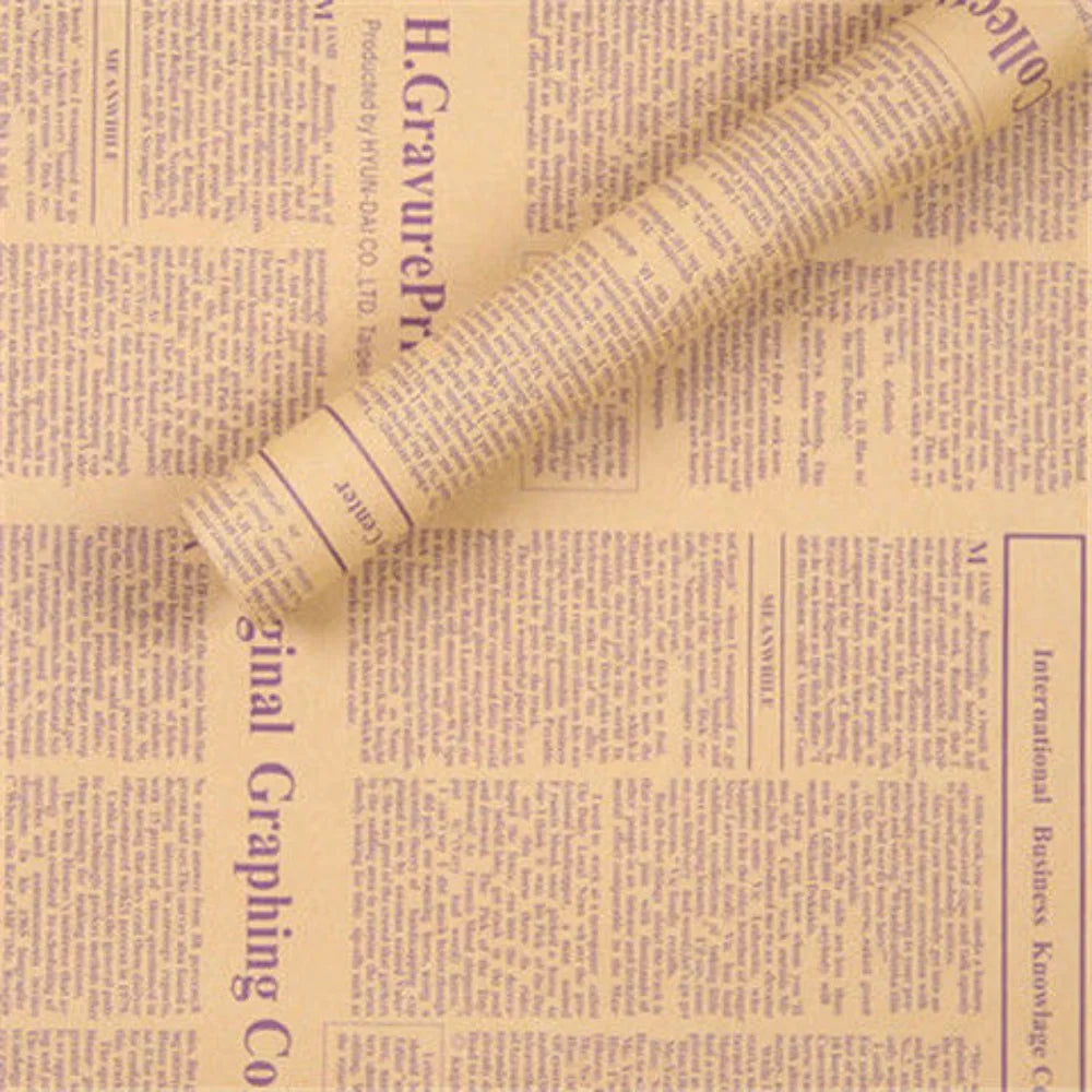 Vintage Newspaper Kraft Gift Wrapping Paper – 50x70cm Sheet