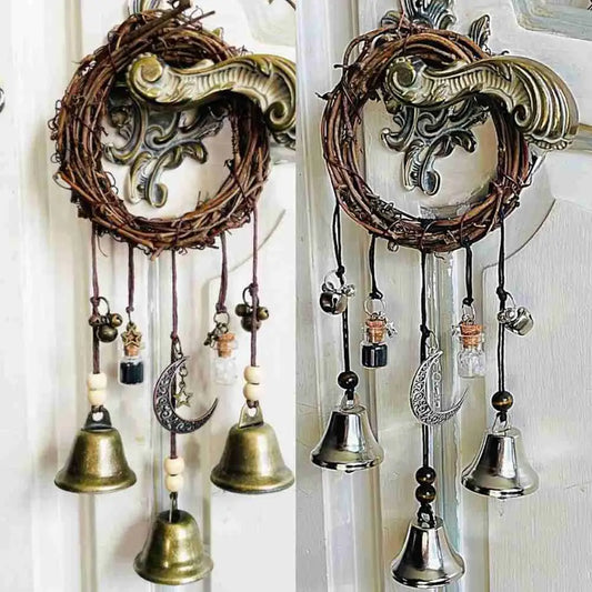 Witch Bells Door Hanger | Handmade Wiccan Wind Chime Wreath Wind Chime Door Hanger Peaceful Pleasures Health and Wellness