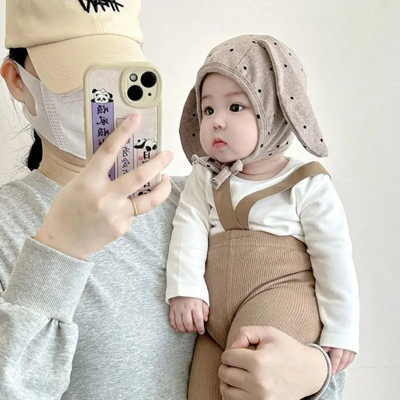 Newborn Baby Bunny Ear Knit Hat – Soft Cotton Infant Beanie