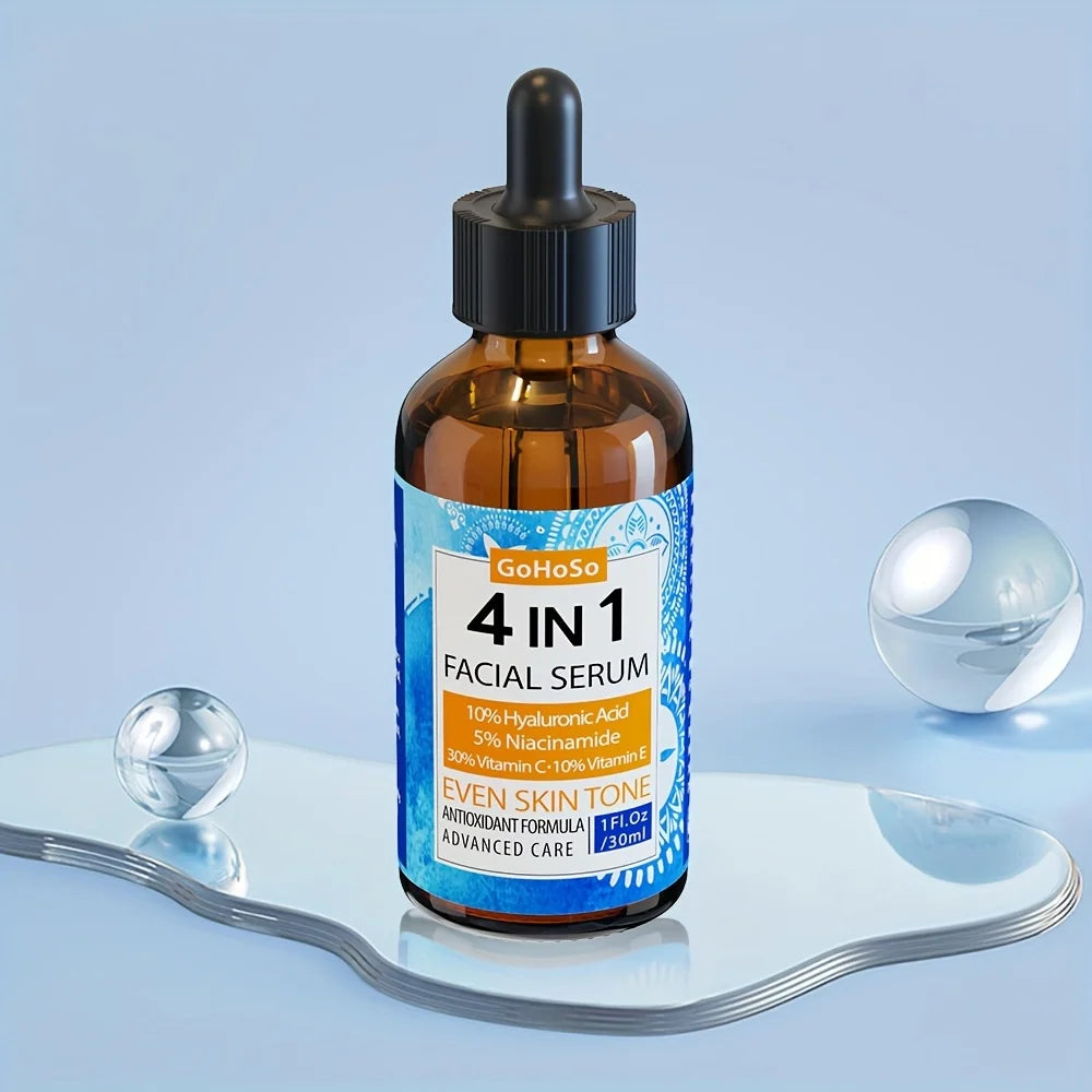 ENVISHA 4-in-1 Face Serum | Hyaluronic Acid, Niacinamide & Vitamin C