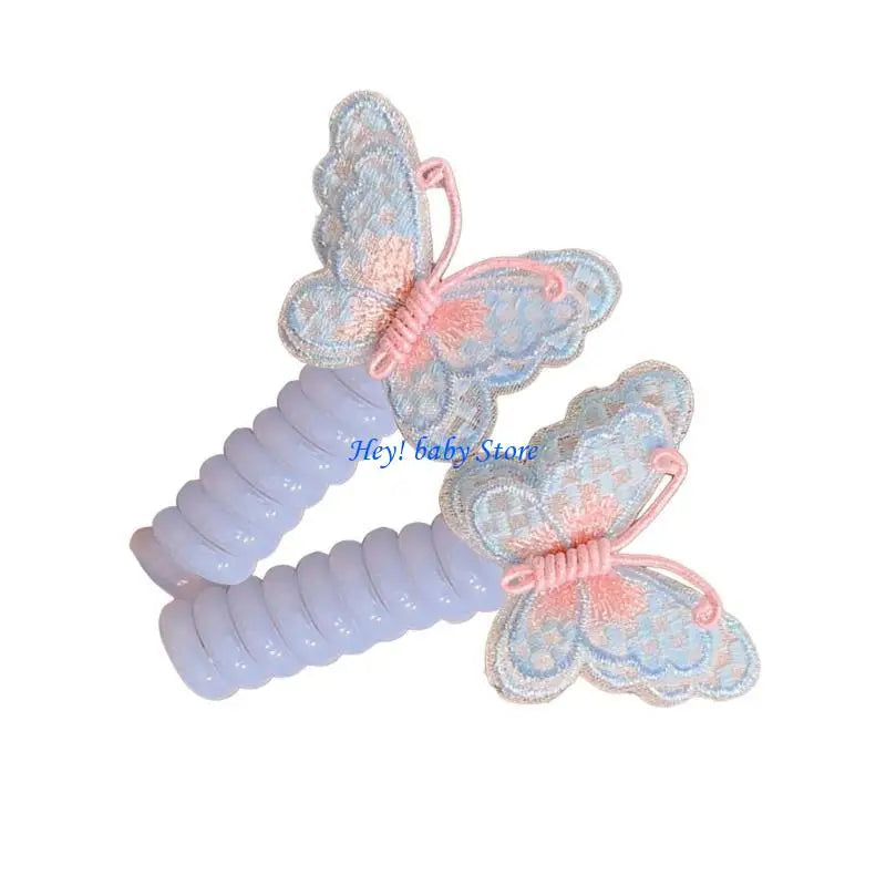 Telephone Cord Hair Ties for Girls – Coil Scrunchies 5 Colors
