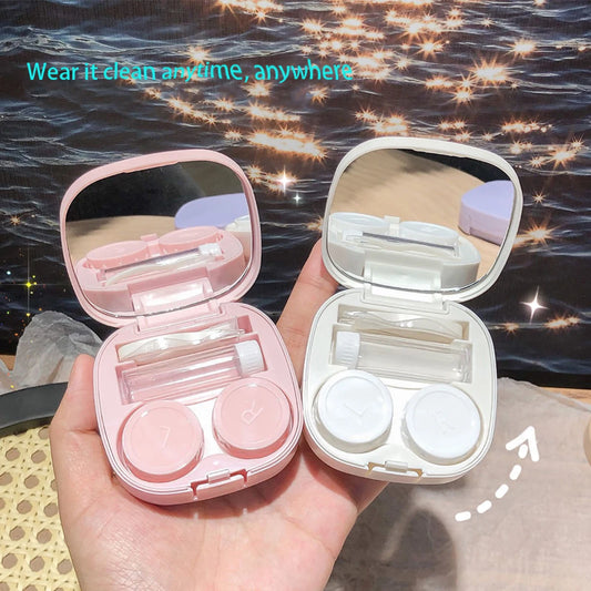 Simple macaroon contact lens box Cosmetic Contact Lenses box portable compact high value storage box, practical and simple Peaceful Pleasures Health and Wellness