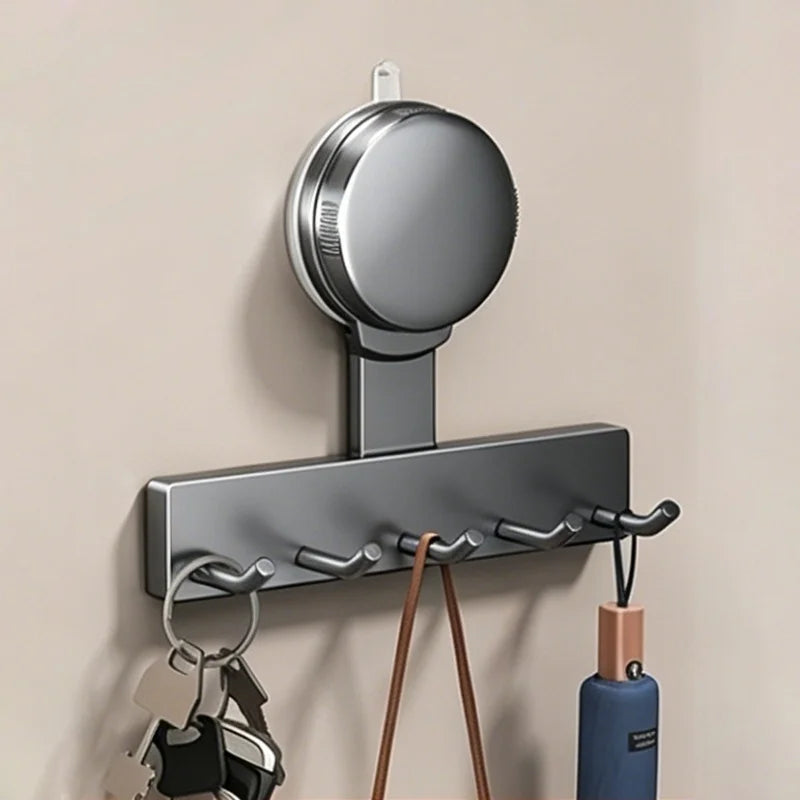 No-Drill Suction Cup Kitchen Hooks | 5-Hook Cabinet Organizer