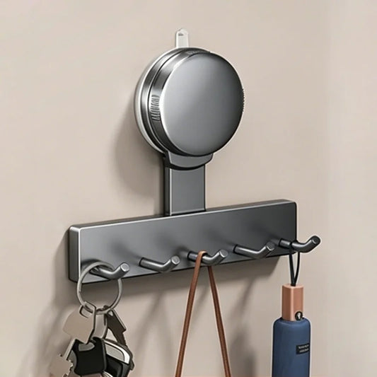 No-Drill Suction Cup Kitchen Hooks | 5-Hook Cabinet Organizer Suction Cup Hook Rack Peaceful Pleasures Health and Wellness