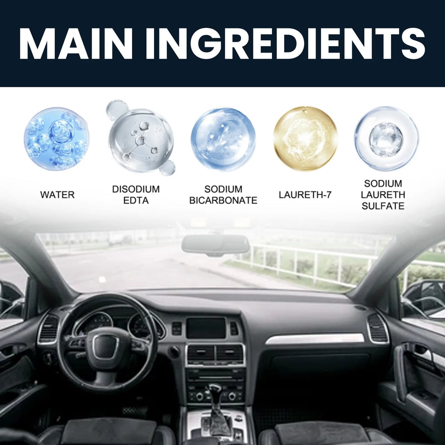 Automotive Interior Cleaner – Dashboard, Leather & Seat Care Set