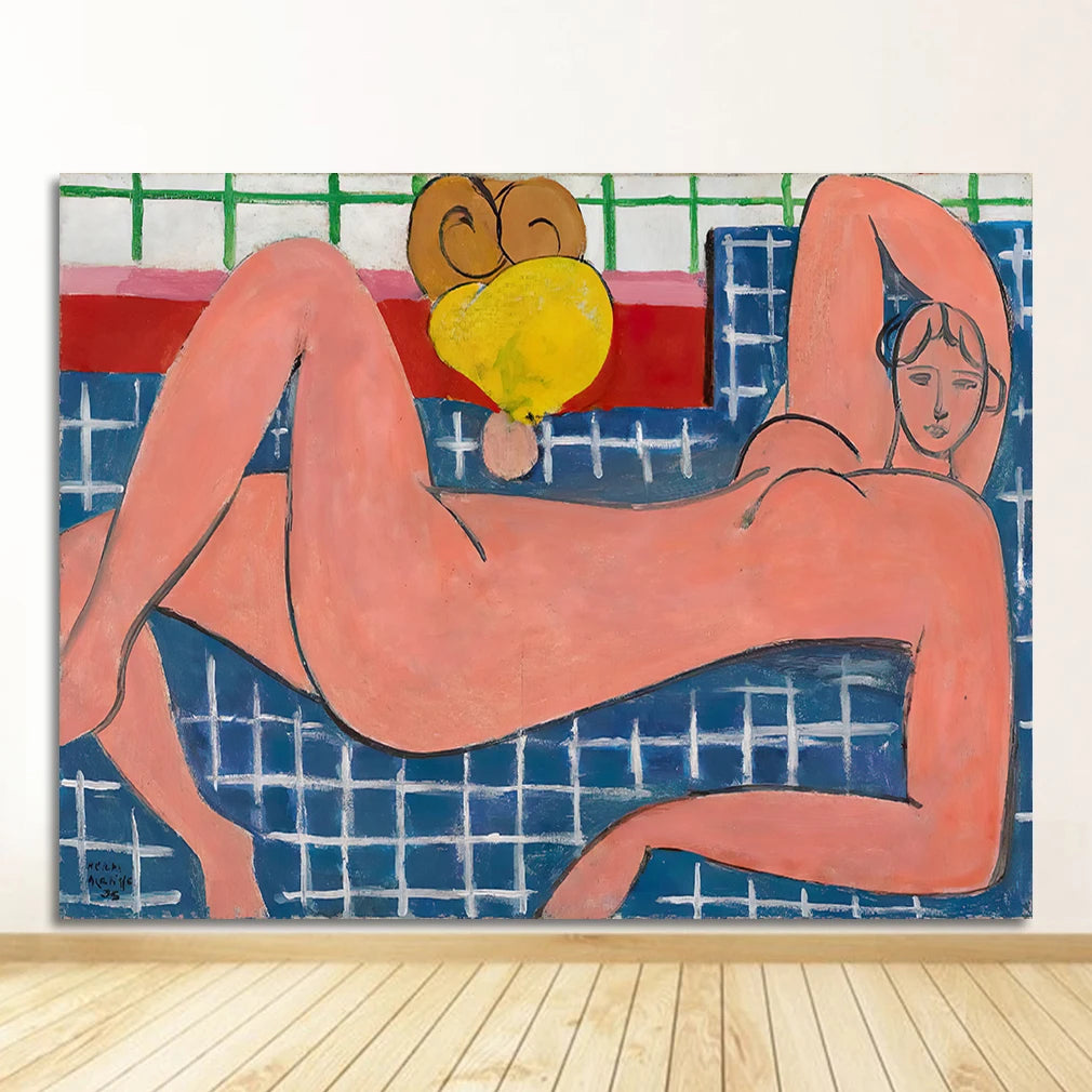 Nordic Matisse Leaf & Figure Canvas Wall Art | Living Room