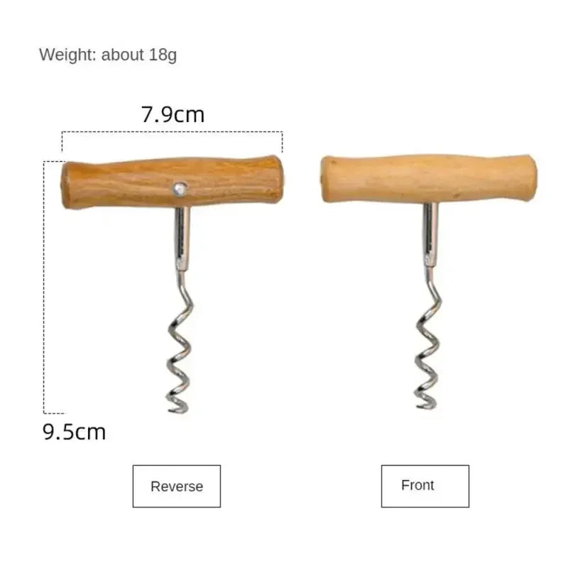 1PCS Cute Wine Opener with Wooden Handle Stainless Steel Corkscrew Wine Bottle Opener Easy Novelty Fun Wine Wing Wood Tools Peaceful Pleasures Health and Wellness Style A 1pcs