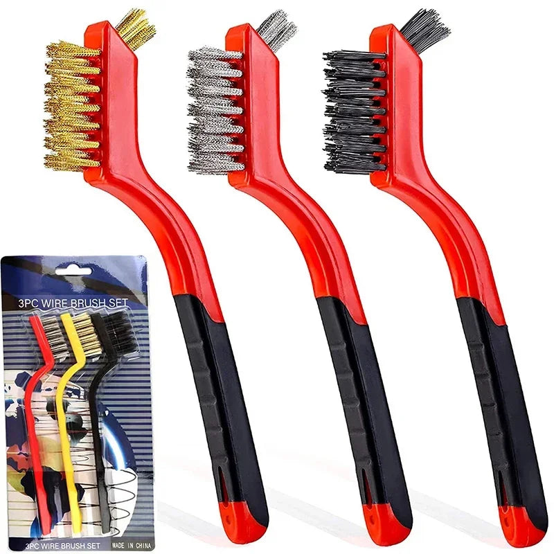 3-Piece Wire Brush Set – Stainless Steel & Brass Cleaning Brushes