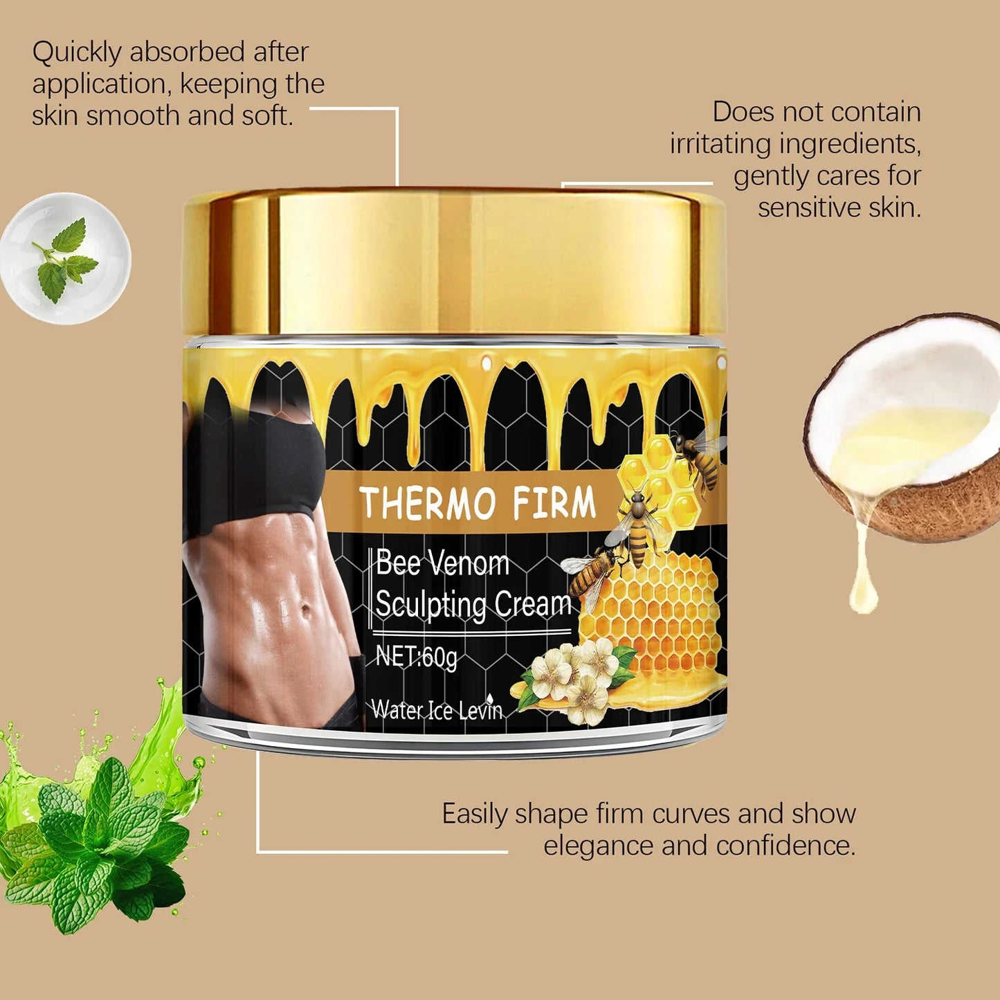 Bee Venom Sculpting Oil – Collagen & Hyaluronic Acid Cream