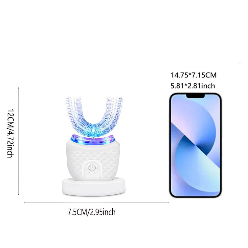 U-shaped ultrasonic IPX7 waterproof wireless electric toothbrush, featuring teeth whitening and deep cleaning functions Peaceful Pleasures Health and Wellness