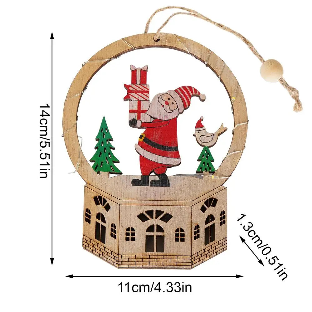 LED Light-Up Wooden Christmas Ornament | Holiday Tabletop Decor