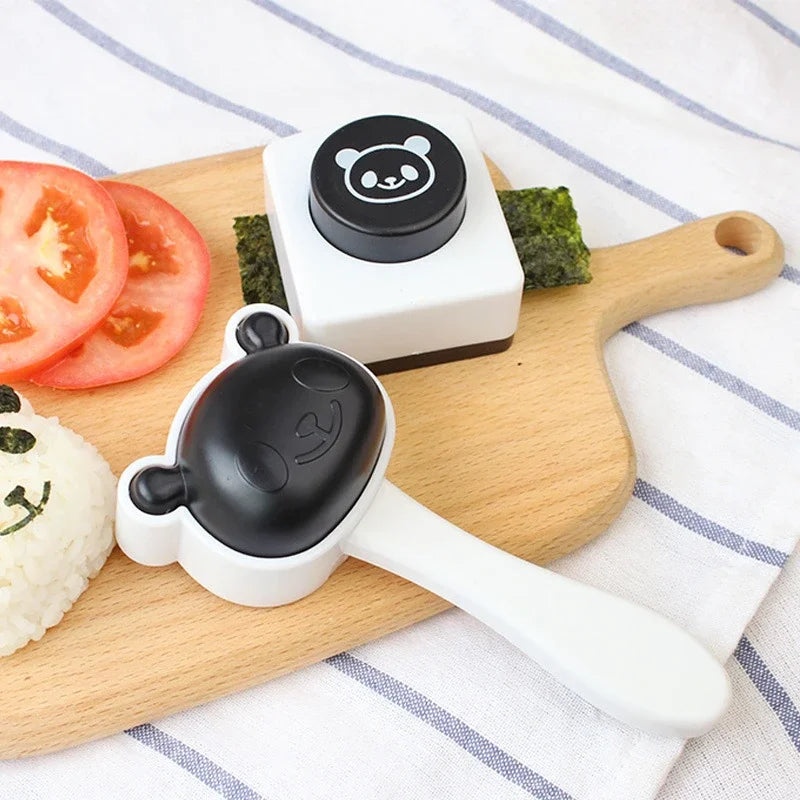 2Pcs/Set Panda Sushi Maker Mould Rice Ball Sushi Mold Nori Cutter Punch DIY Cute Rice Mold for Baby Kid Kitchen Accessories Peaceful Pleasures Health and Wellness Default Title