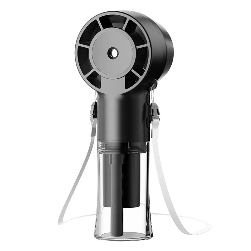 Water Mist Fan Portable Handheld Humidifier Fan with Sprayer Rechargeable 4 Wind Speed Coolling Mist Fan Mini Water Spray Fan Peaceful Pleasures Health and Wellness Black