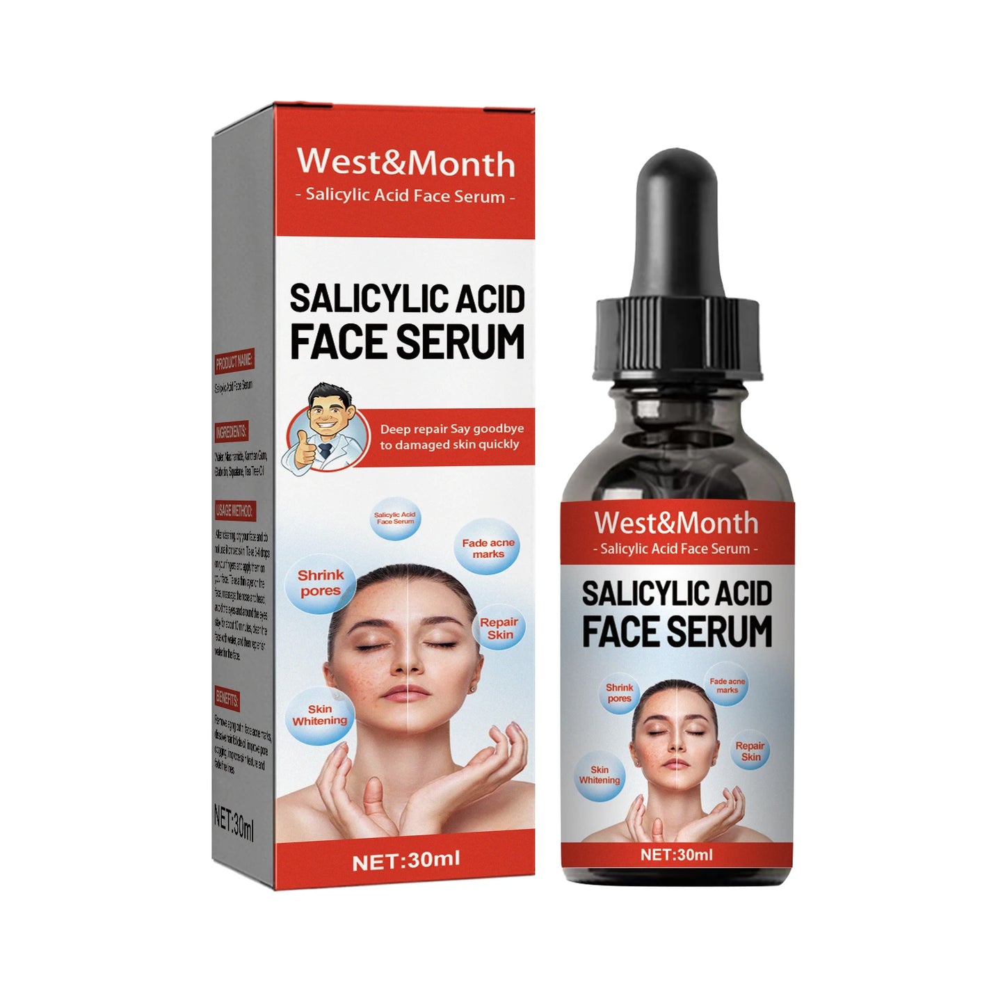 Salicylic Acid & Niacinamide Face Serum | Pores, Brightening 30ml
