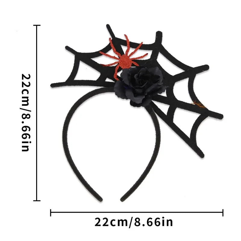 Halloween Witch Hat Headband with 3D Spider | Costume Hair Hoop