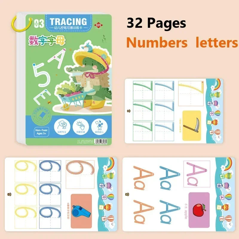 Page 32 Reusable Kids Writing Book Erasable Practice Notebook Ages