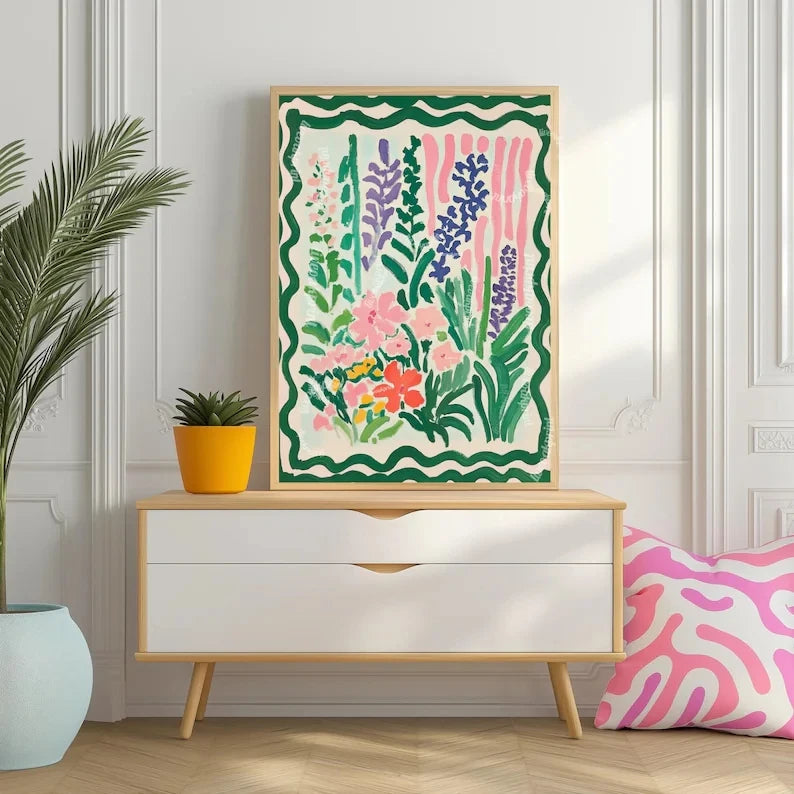 Dopamine Decor Flowers Canvas Wall Art Print | Floral Poster