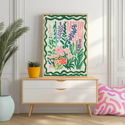 Dopamine Decor Flowers Canvas Wall Art Print | Floral Poster Canvas Wall Art Print Peaceful Pleasures Health and Wellness G4680 21x30cm Unframed