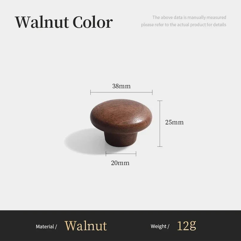 Nordic Walnut Wood Cabinet Handles & T-Bar Drawer Knobs