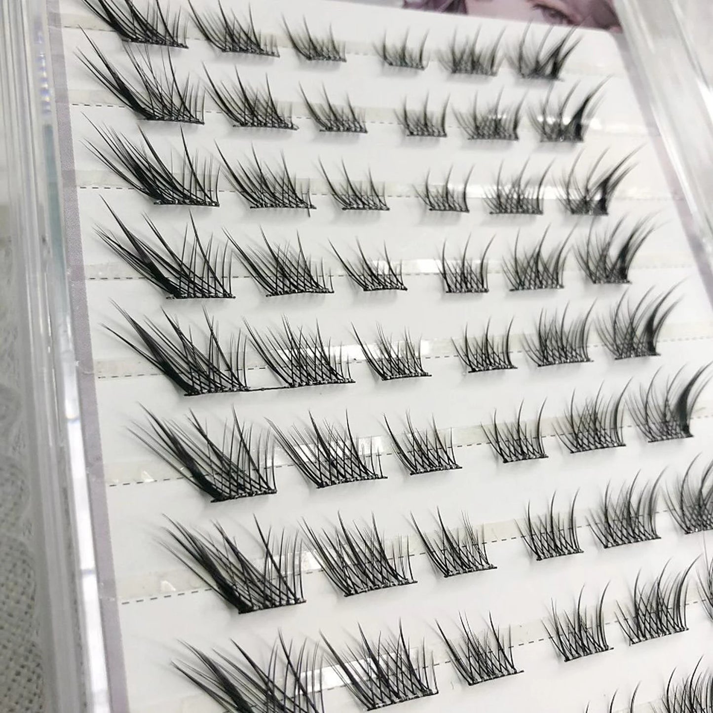 10/20rows Fox-style Wispy False Eyelashes Individual Anime Eyelash Extension Natural Thick Black Band Lashes Long Lasting Makeup Peaceful Pleasures Health and Wellness