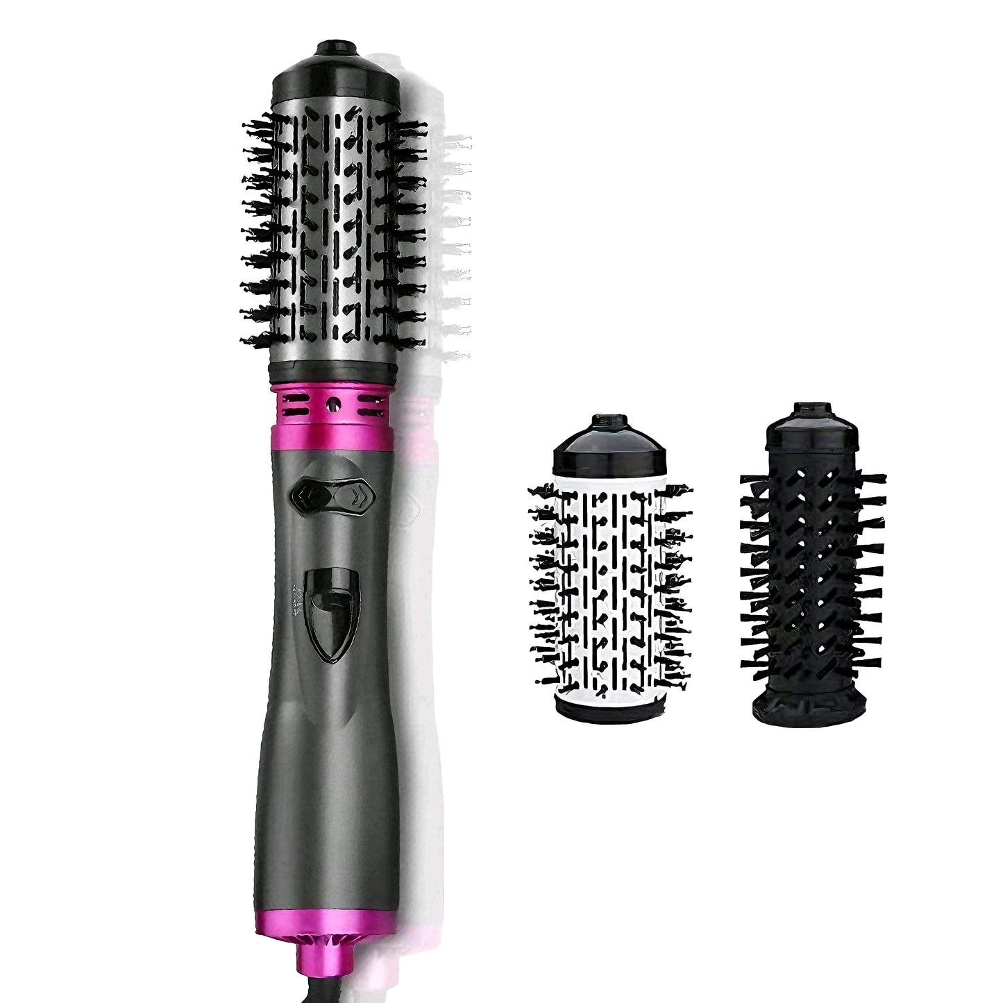Hair Dryer Brush One Step Hot Air Styler Automatic Rotating Anti-Scald Constant Temperature Straight Curling Iron for Home Use Peaceful Pleasures Health and Wellness Grayish Purpl EU