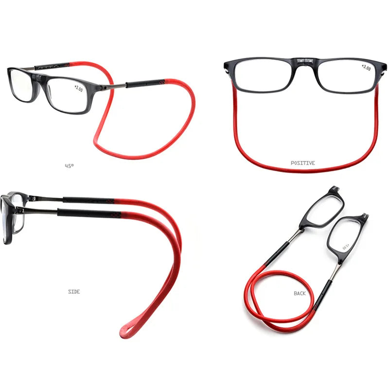 New Folding Neck Hanging Presbyopia Glasses Hd Resin Fashion Magic Magnet Presbyopia Glasses Presbyopic Eyeglasses Peaceful Pleasures Health and Wellness