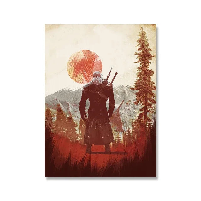 Game Art Canvas Poster – Witcher, Horizon Zero Dawn, Knight Wall Art Canvas Wall Art Peaceful Pleasures Health and Wellness 05 30x40cm Unframed