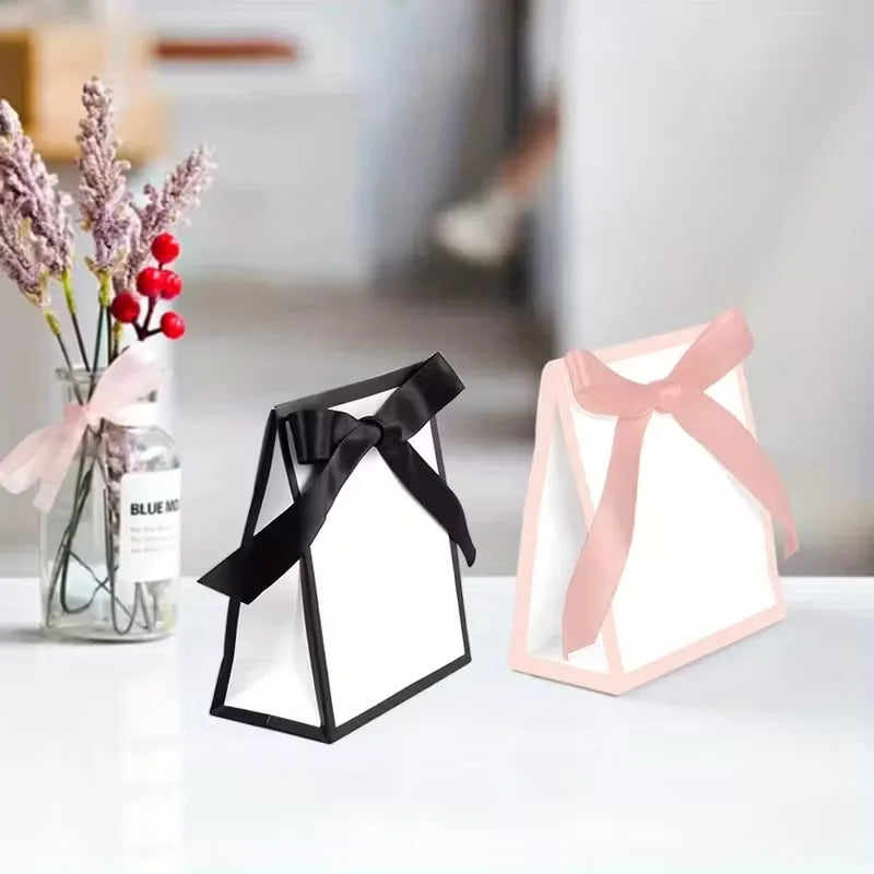 Black & White Bow Gift Bags | Party & Wedding Favors 10-20pcs