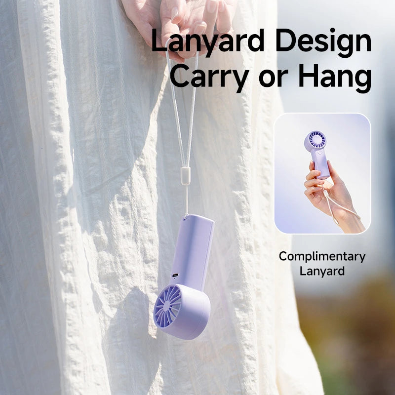 Lenovo Mini Handheld Fan Three-speed Adjustment Portable Desktop Low Noise Rechargeable Pocket Hand-held Fan For Men Women Peaceful Pleasures Health and Wellness
