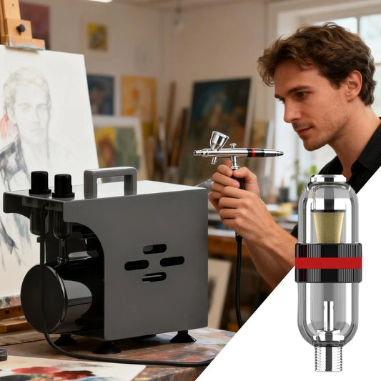Precision Airbrush Filter & Water Oil Separator | Quick Release Airbrush Filter Peaceful Pleasures Health and Wellness