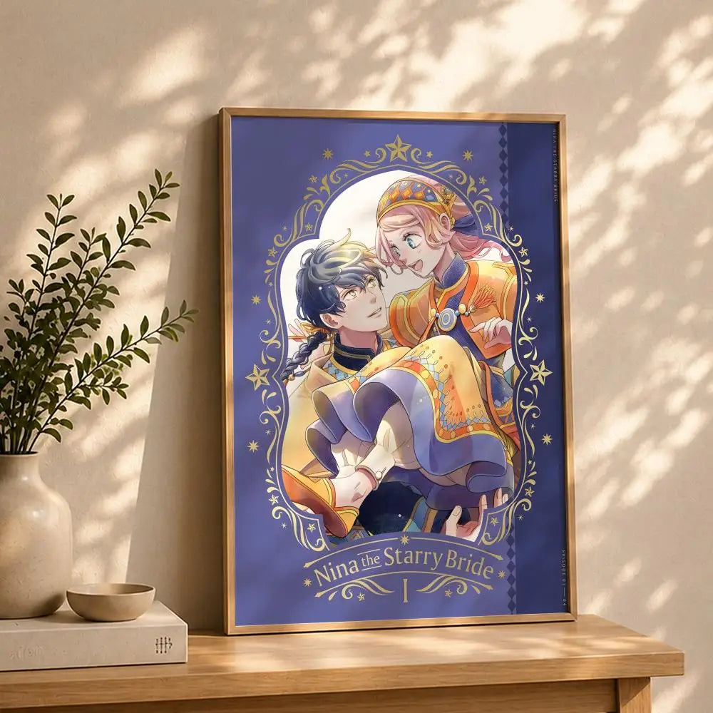 Manga N-Nina the Starry BrideS Poster HD Self Adhesive Waterproof Wall Art Ideal for Home Office Dorm Bedroom Great Gift Peaceful Pleasures Health and Wellness White10 50X70cmNoframe