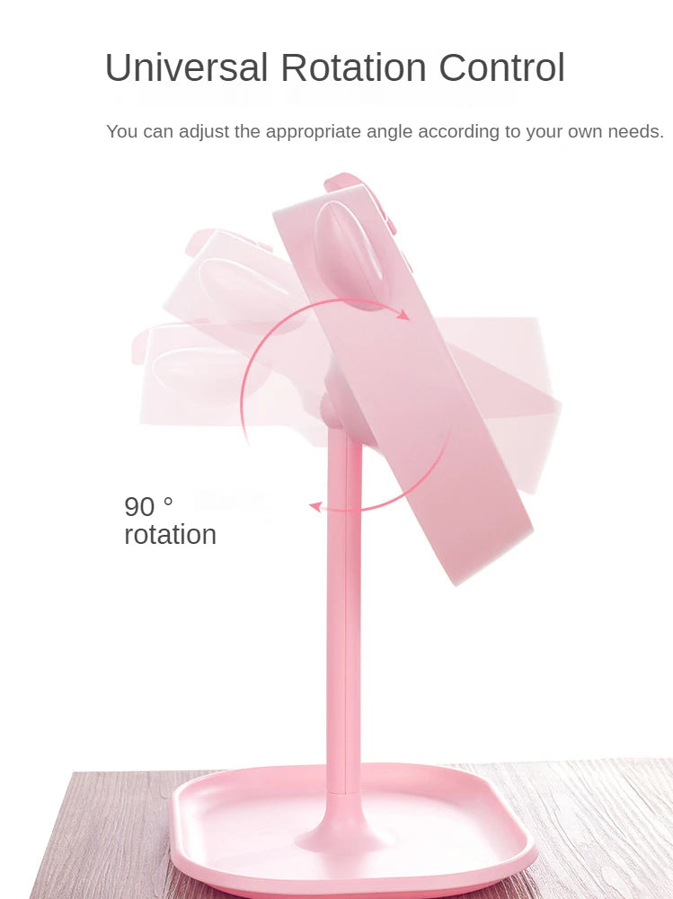 Pink Cat Makeup Mirror with Led Mirrors Standing Mirror Touch Screen Vanity Mirror Adjustable Light Desk Cosmetic Mirrors Peaceful Pleasures Health and Wellness