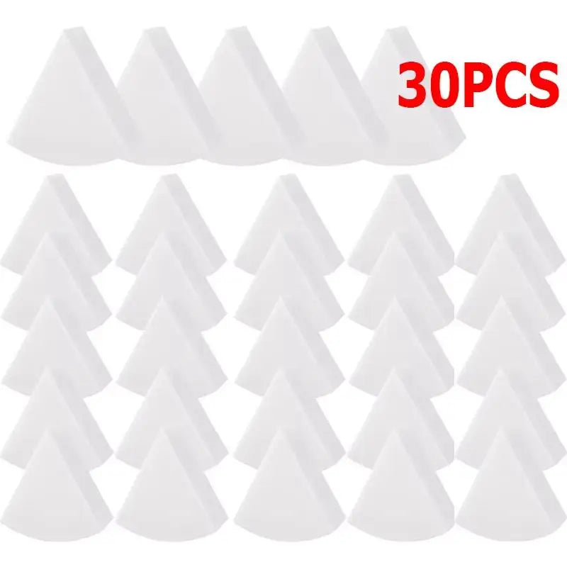 1-30Pcs Triangle Soft Makeup Sponge Wet And Dry Use Fan Shaped Puff Foundation Concealer Smearing Powder Puff Cosmetics Tool Peaceful Pleasures Health and Wellness 30pcs