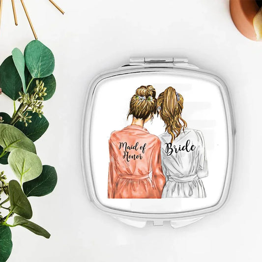 Bridesmaid & Maid of Honor Cosmetic Survival Bag Mirror Gift Bridal Cosmetic Bag Peaceful Pleasures Health and Wellness mirror A