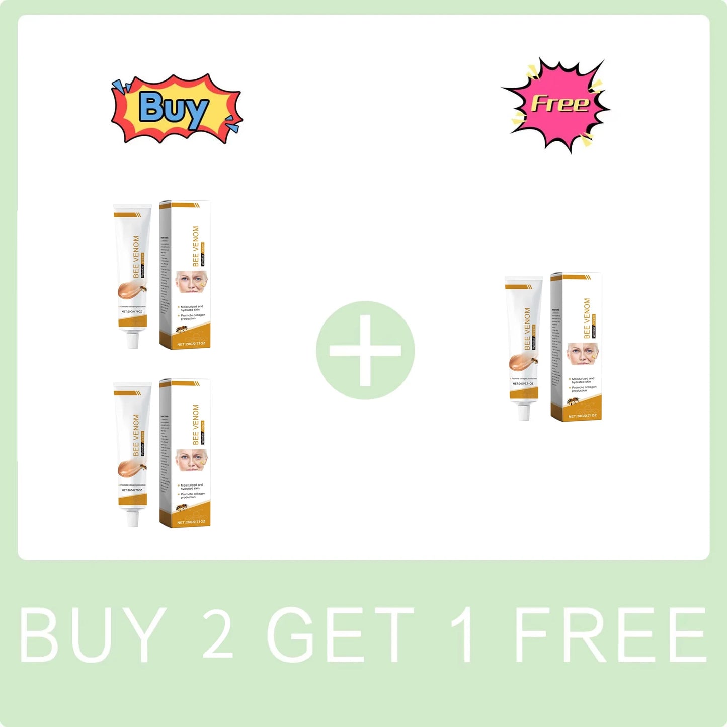 Wrinkle Removal Cream Firming Facial Lifting Moisturizing Deep Hydration Smoothing Fine Lines Repair Skin Bee Venom Cream 20g Peaceful Pleasures Health and Wellness Buy 2 Get 1 Free