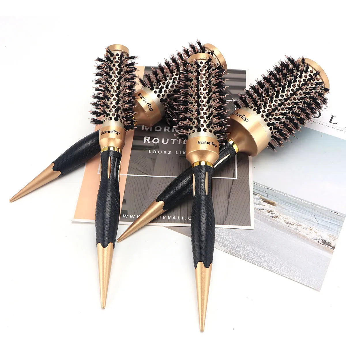 Salon Stylin Round Hair Comb Anti Static Hair Toothed Salon Styling Brush for Curly Hair Hairdressing Tools for Salon Peaceful Pleasures Health and Wellness