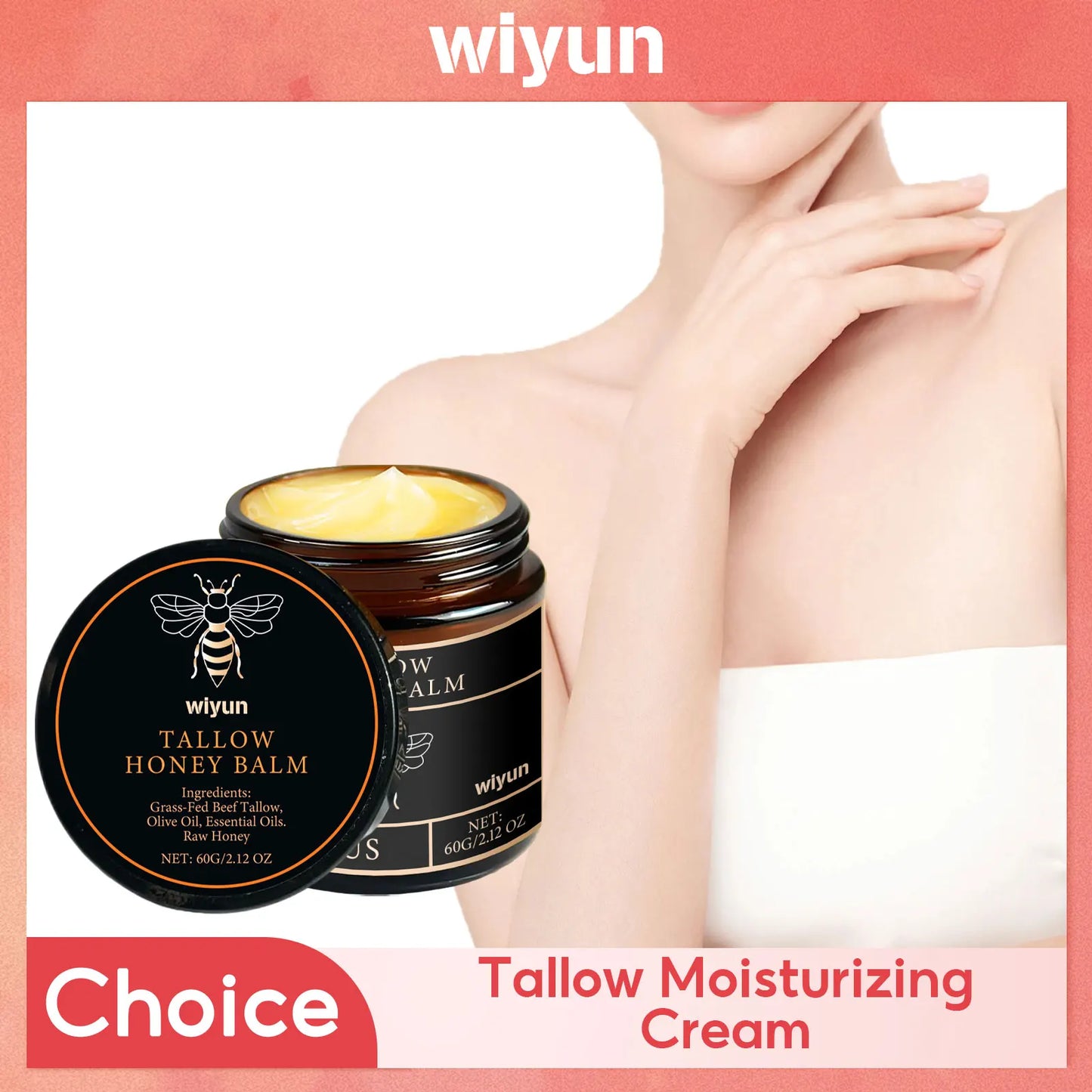 WIYUN Tallow Honey Cream – Face & Body Hydrating Moisturizer