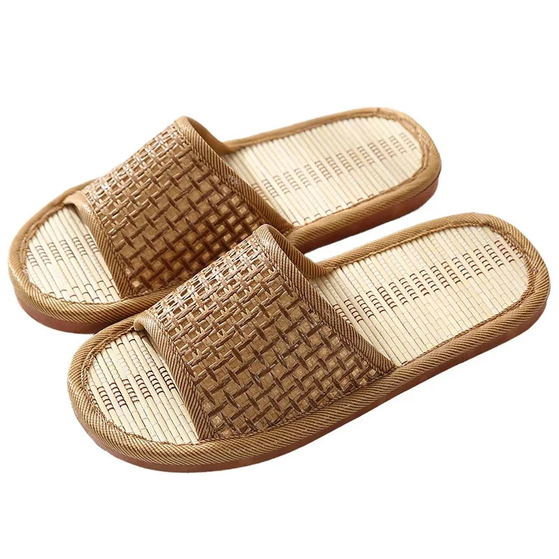 Rattan Woven Indoor Slippers | Unisex Cooling Summer Slides