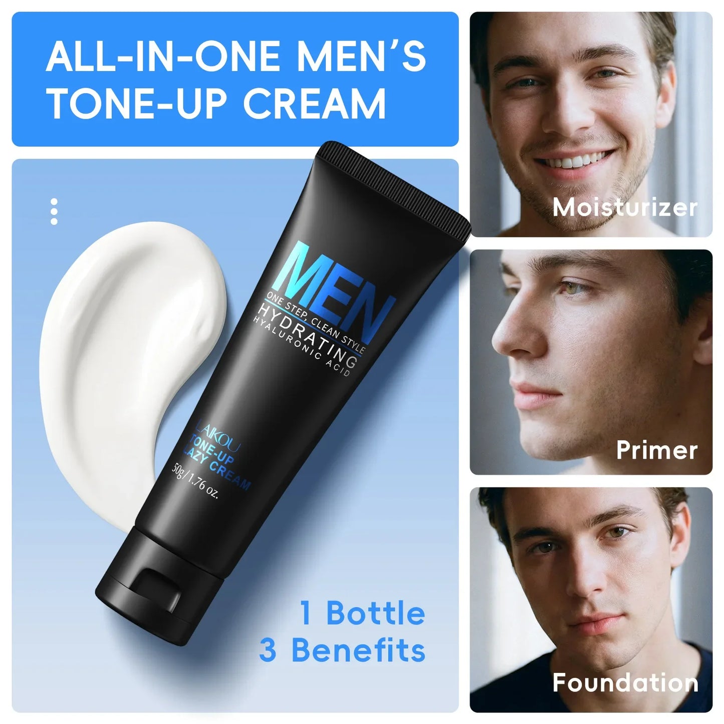 LAIKOU Men BB Cream – Tone Up, Brighten & Concealer 50g