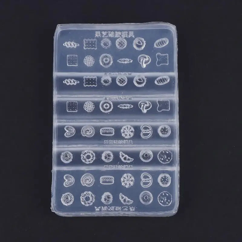 Nail Art Silicone Mold Mini Dessert Mold Bread Croissant Toast Biscuits Baking Tools Diy Silicone Nail Art Templates Nails Mold Peaceful Pleasures Health and Wellness
