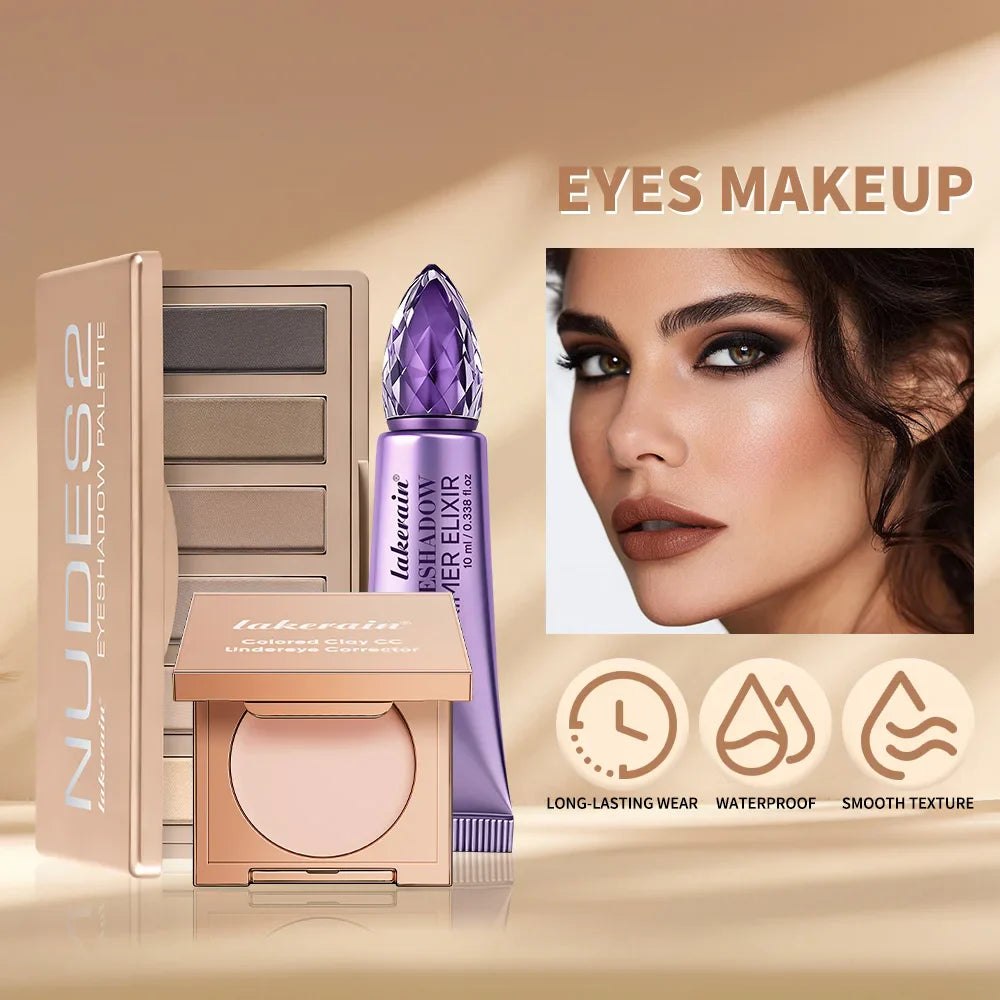 3-Pc Eye Makeup Set: Primer, Concealer & Eyeshadow Palette