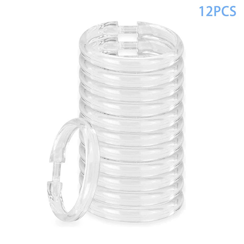12-Pack PVC Shower Curtain O-Rings | Curtain Rod Clips
