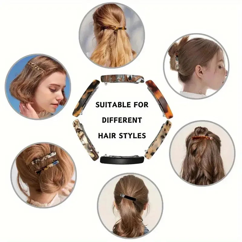 5pcs Colorful French Hair Clips – Elegant Plastic Hairpins Peaceful Pleasures Health and Wellness