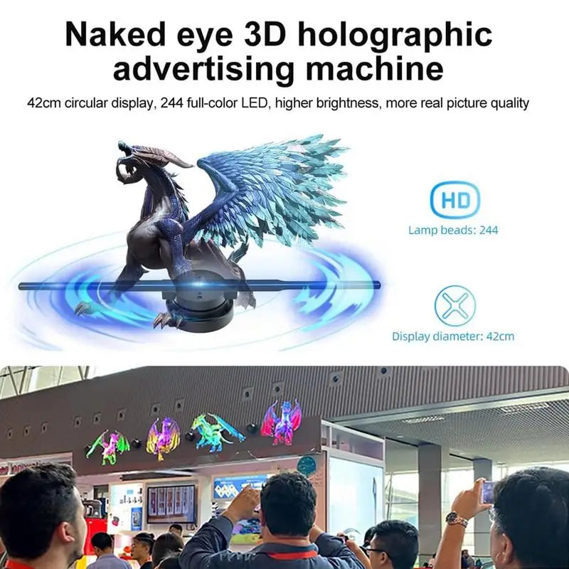 3D Fan Hologram Projector Wifi Control Remote Commercial Advertising Display Hologram Lamp for Christmas Party Peaceful Pleasures Health and Wellness